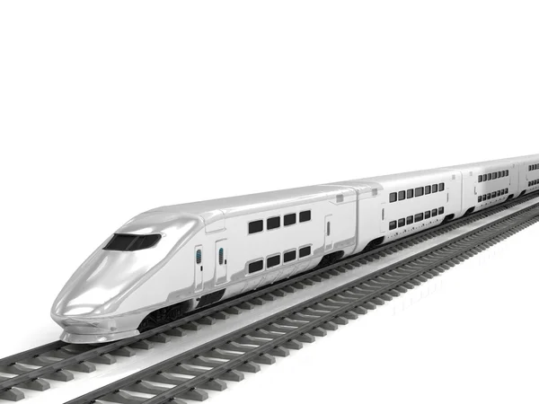 Stock image Modern high speed train on white background