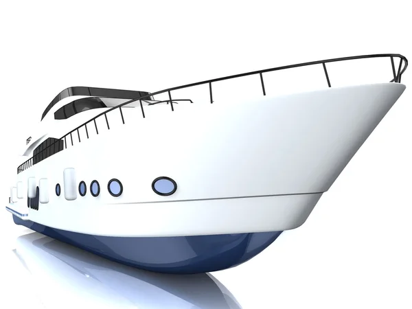 Белая роскошная яхта на белом фоне — стоковое фото