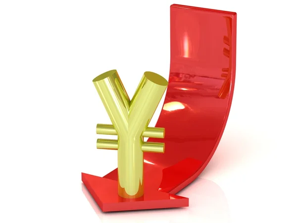 Falling yen currency — Stock Photo, Image