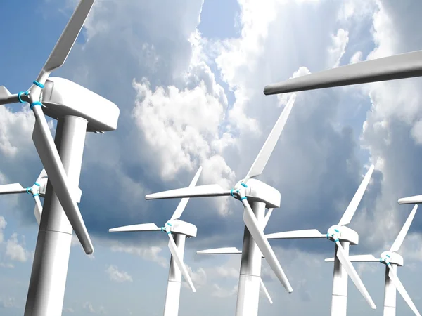 Windmolens, hernieuwbare energie. — Stockfoto