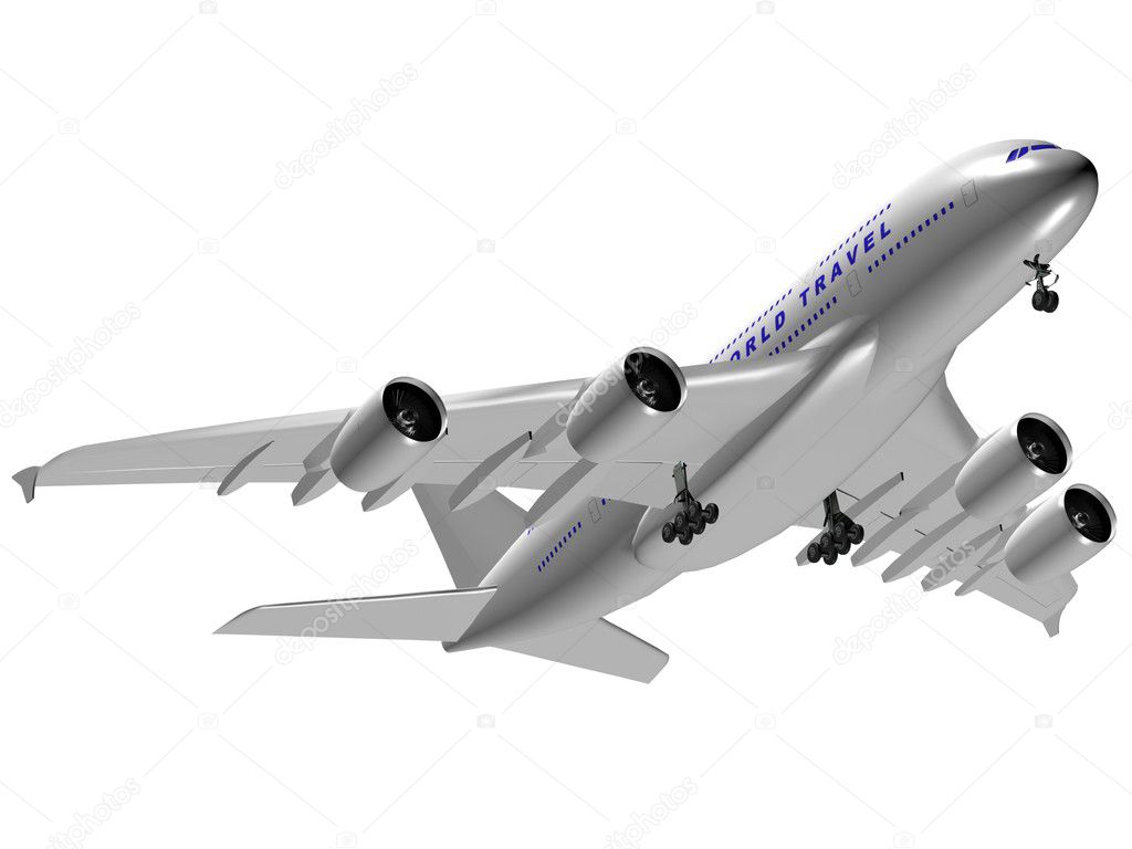 Airplane isolated on white background