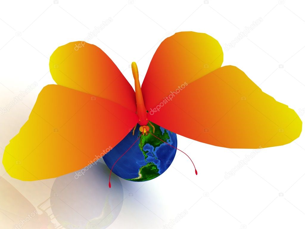 Globe with large butterfly Stock Photo by ©megastorm 10011920