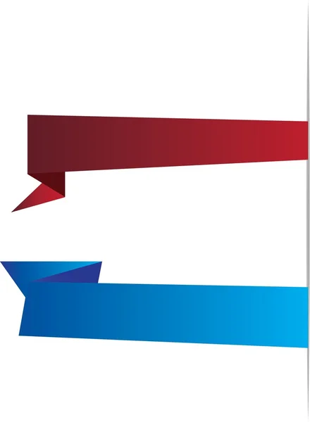 赤と青の vektor リボンのセット — ストックベクタ