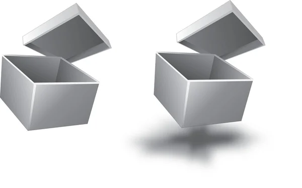Conjunto vectorial de cajas en blanco aisladas sobre fondo blanco — Vector de stock