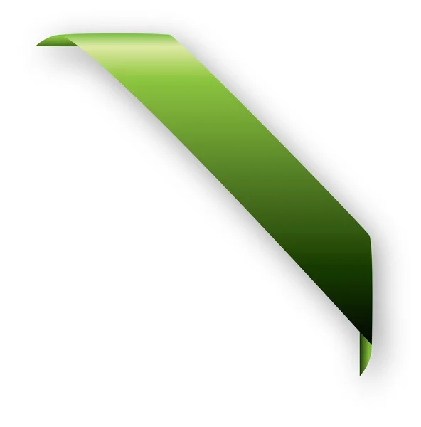 Green corner ribbon — Stock Vector