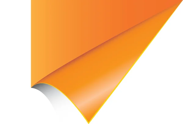 Beyaz sayfa kıvrılmış köşe turuncu — Stok Vektör