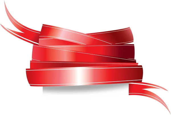 Rood lint geïsoleerd op wit — Stockvector