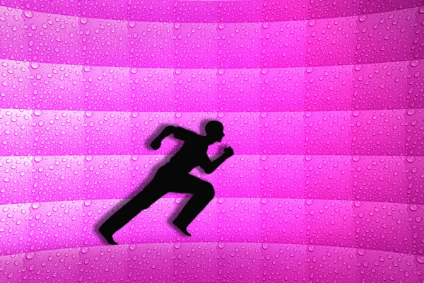 Silhueta de um homem correndo — Fotografia de Stock