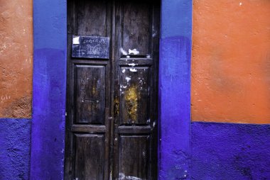 rustik renkli kapı şehir San miguel de allende, mexic