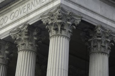 Corinthian columns on a government building clipart