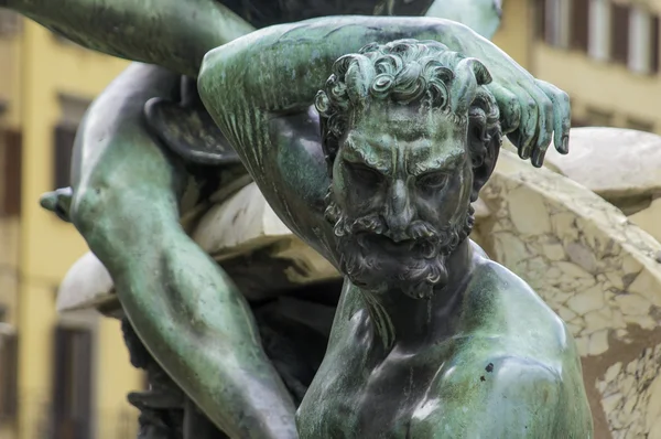 Detalle de la estatua, fuente en la Piazza de la Signoria Florencia Firenze Toscana Italia —  Fotos de Stock