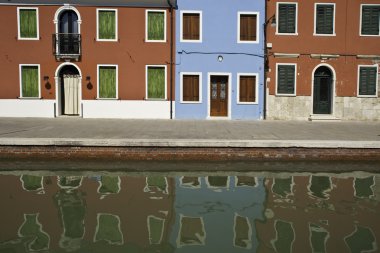 renkli burano İtalya canal yansımalar