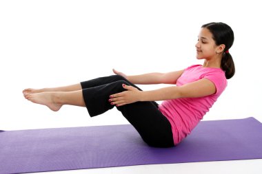 Yogalı kız pozu