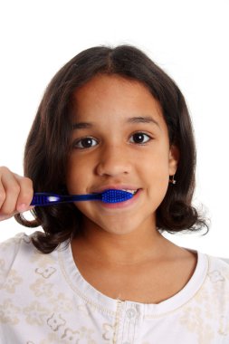 Girl Brushing Teeth clipart