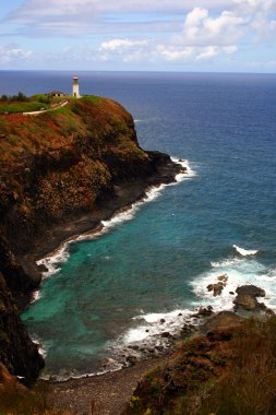 Lighthouse Overlooks Ocean clipart