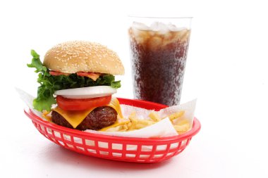 Cheeseburger and Fries clipart