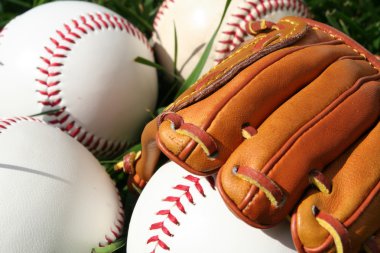 Baseballs and Glove clipart