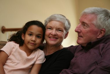 Grandparents with Grandaughter clipart