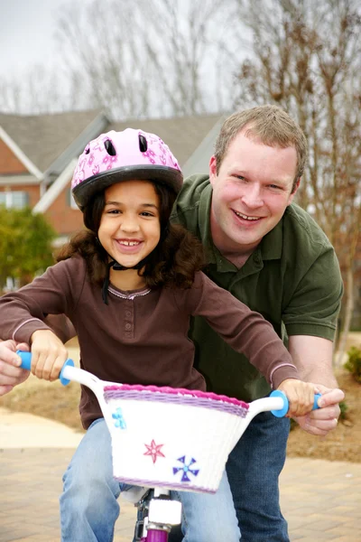Learning To Ride A Bike — Stock Photo, Image