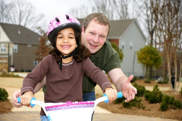 Learning To Ride A Bike — Stock Photo, Image