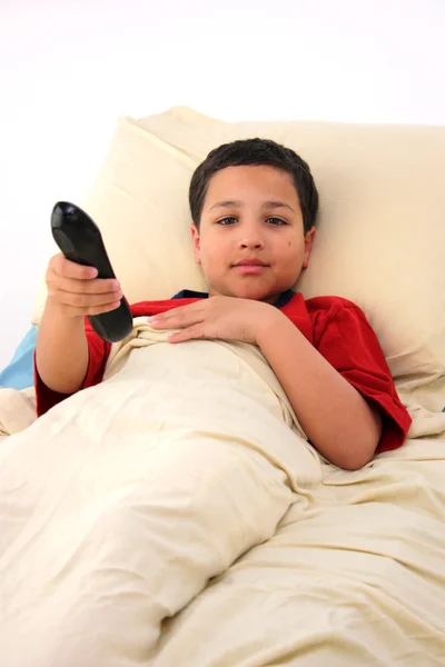 Boy In Bed — Stock Photo, Image