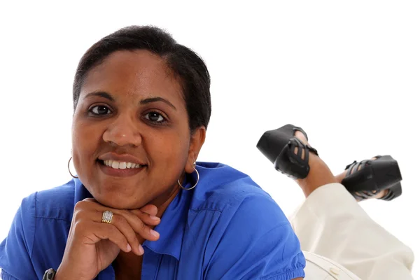 Woman On White Background — Stock Photo, Image