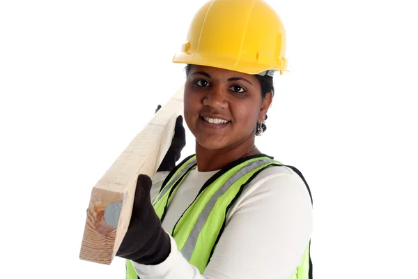 Nő építőmunkás — Stock Fotó