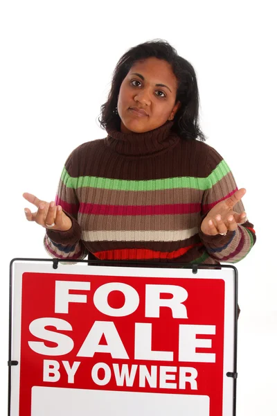 Žena prodej domů — Stock fotografie