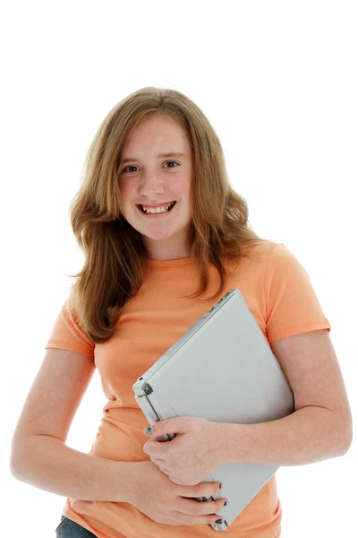 Adolescente con computadora — Foto de Stock