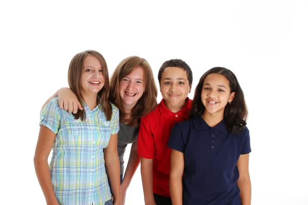 Crianças adolescentes em fundo branco — Fotografia de Stock