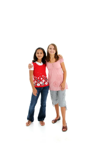 Teenager-Mädchen auf weißem Hintergrund — Stockfoto