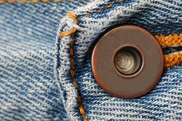 Tlačítko modré džíny — Stock fotografie