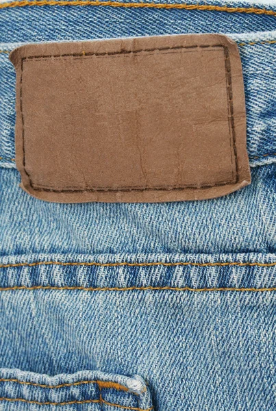 Blå jeans tag — Stockfoto