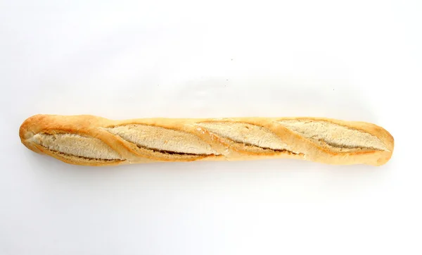 Franskt bröd på vit bakgrund — Stockfoto