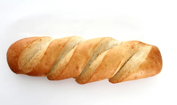 Laib Brot auf Weiß — Stockfoto