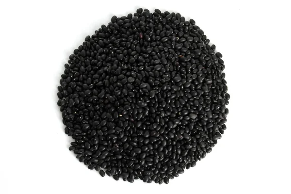 Frijoles negros sobre fondo blanco — Foto de Stock
