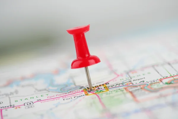 Pin In Map — Stock Photo, Image