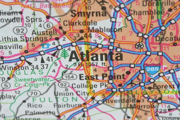 アトランタの地図 — Stockfoto