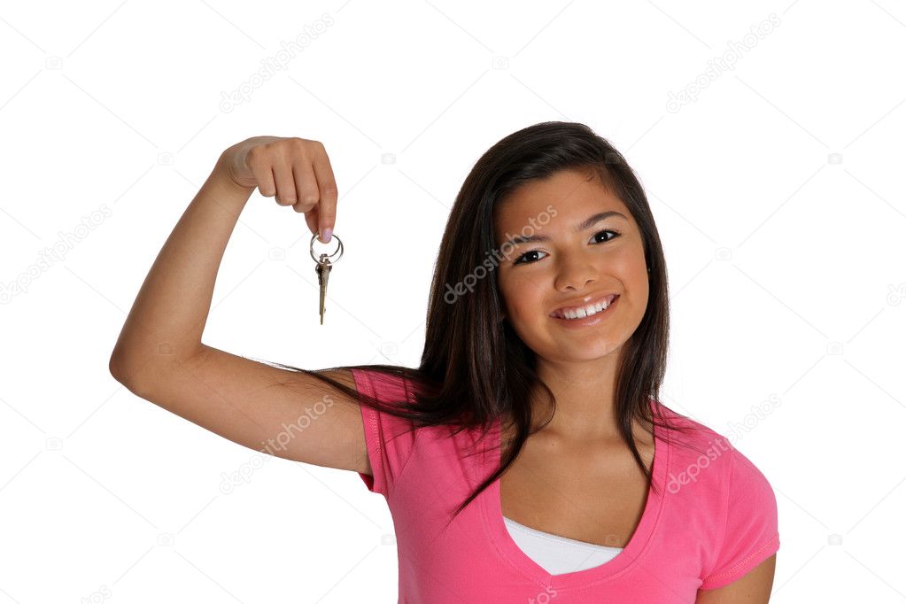 Teenager Holding Keys