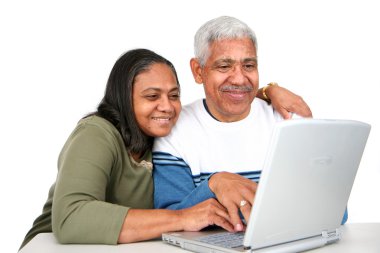 Seniors On Computer clipart