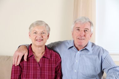 Senior couple at home clipart