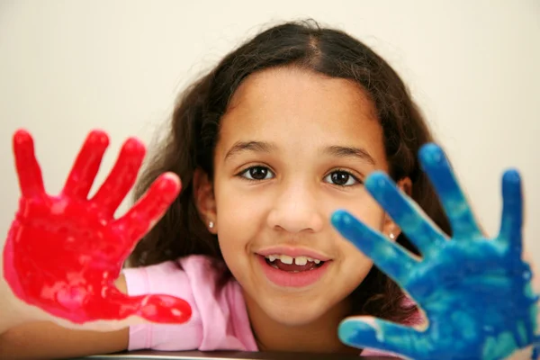 Meisje schilderij — Stockfoto