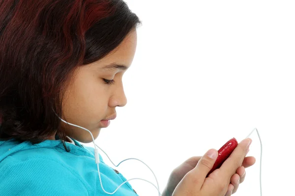 Child listening to music — Stock Photo, Image