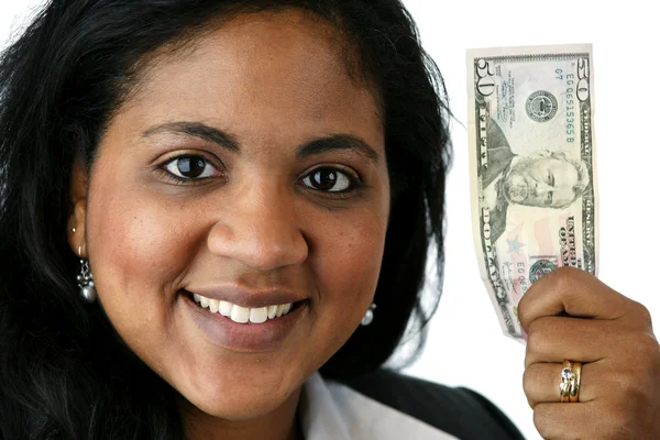 Businesswoman With Money — Stock Photo, Image