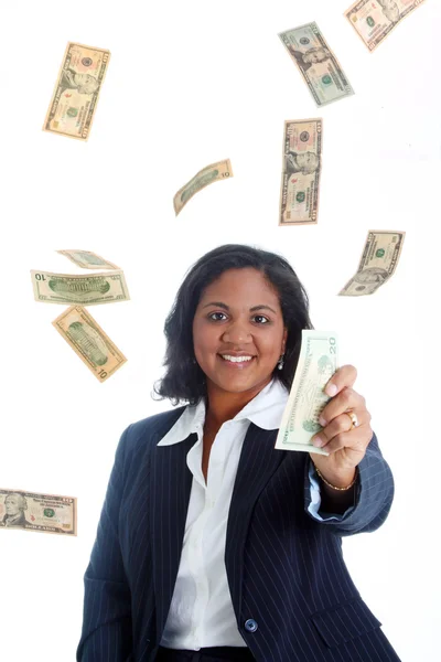 Бізнес-леді з грошима — стокове фото