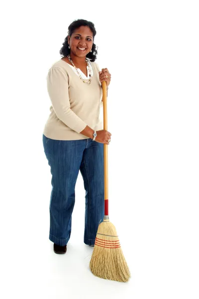Žena čištění — Stock fotografie