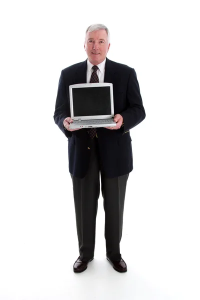 Hombre mayor con computadora —  Fotos de Stock