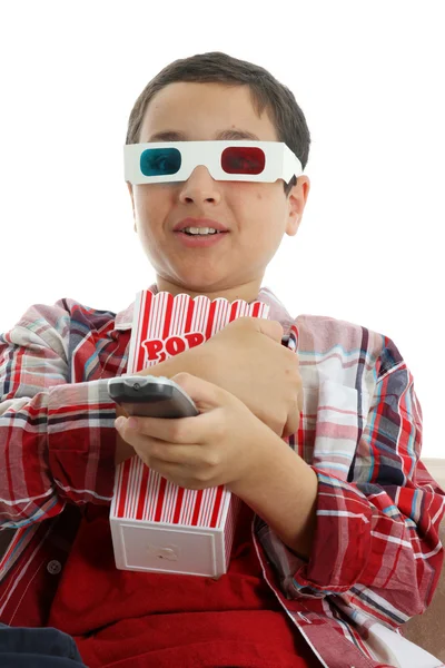 Dítě sledovat film — Stock fotografie