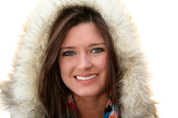 Kobieta sobie płaszcz zimowy — Zdjęcie stockowe
