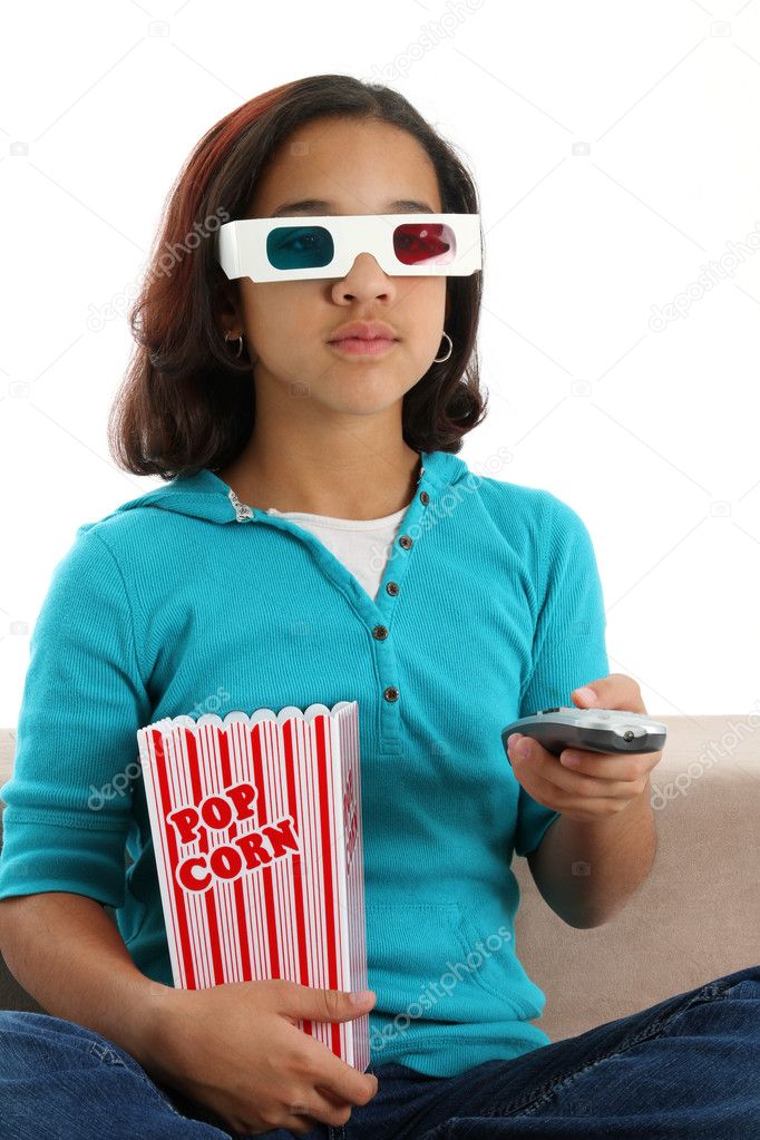 Child watching movie